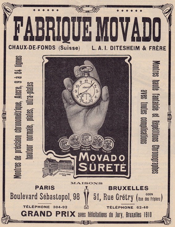 Movado ad in 1910