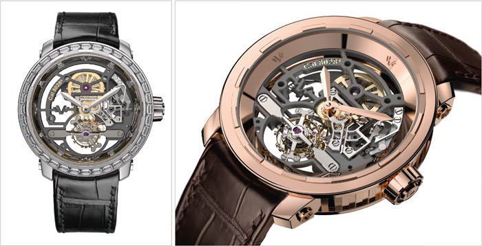 TWENTY-8-EIGHT SKELETONISED TOURBILLON HIGH JEWELLERY and ROSE-GOLD by DeWitt