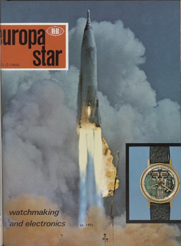 “Watchmaking and electronics”: the Space Age Accutron on the cover of a 1964 issue of Europa Star
