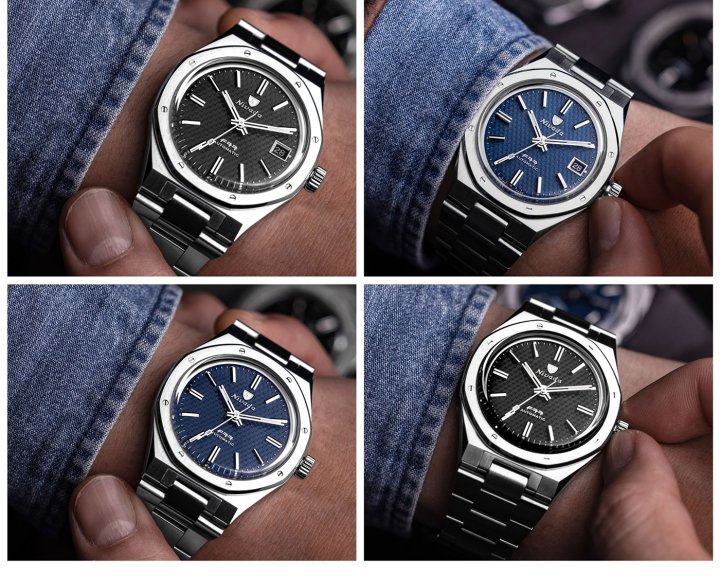 Tapping into the trend for steel watches with integrated bracelets, Nivada Grenchen has reissued a 37mm model from 1977. The F77 is priced at just over CHF 1,000 and was available for pre-order for 77 hours.