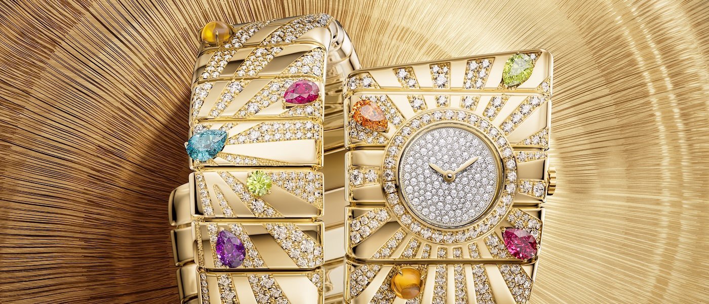 A cheerful version of Bvlgari's Tubogas with the new Manchette watch