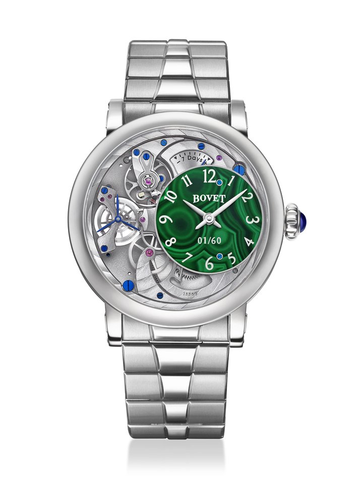Bovet unveils Récital 12 with malachite and Tiger's Eye dials