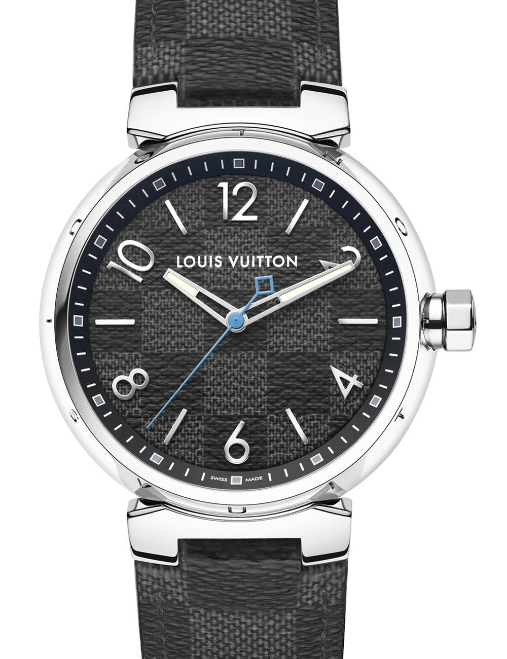 Louis Vuitton Tambour Damier Cobalt Chronograph steel, Louis Vuitton