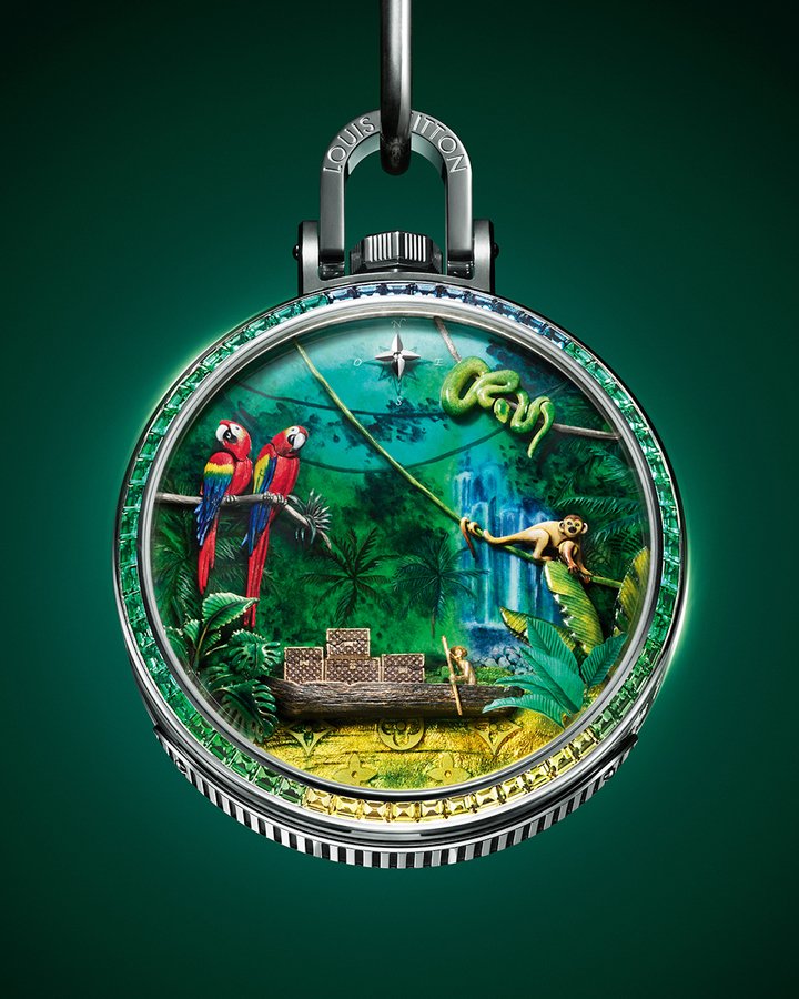 Introducing the one-off Escale en Amazonie pocket watch by Louis Vuitton