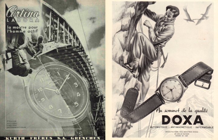 Certina & Doxa ads in the 40's (note the name of the Certina model was Labora) 
