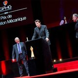 Felix Baumgartner accepting the “Mechanical Exception” Prize at the GPHG 2014