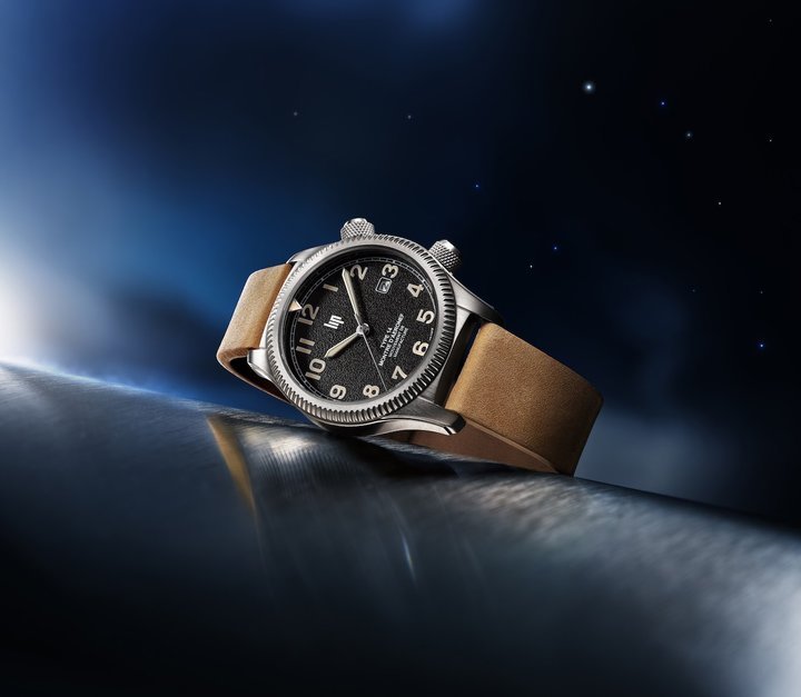 Under the new Type 14's runway-textured black dial is the R26 automatic mechanical movement.