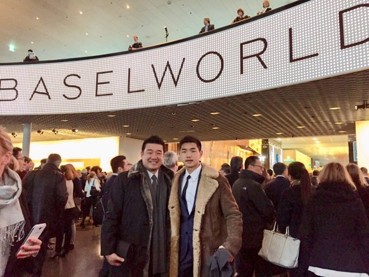 At Baselworld with his father in 2015