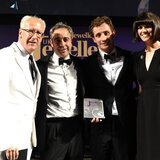 Bremont co-founders Giles and Nick English (centre) pick up their awards