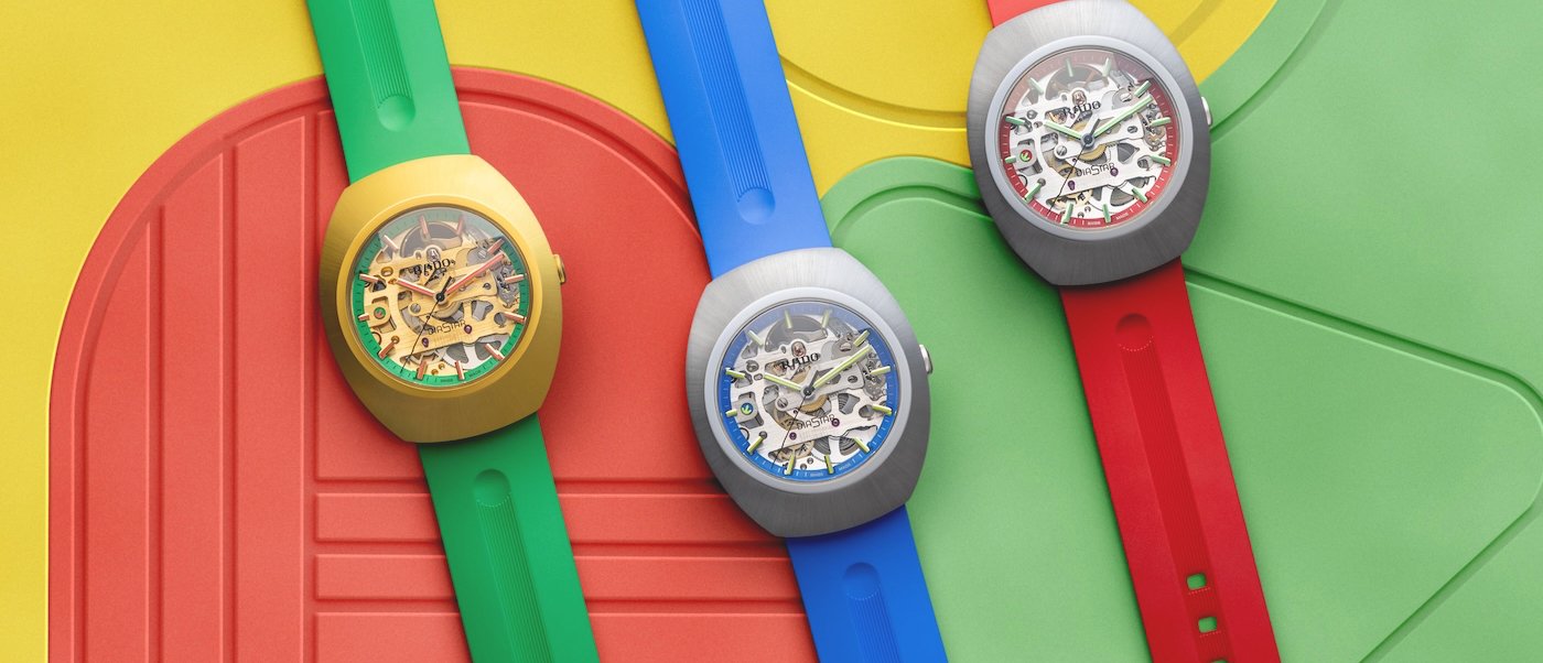 Rado: a colourful trio of DiaStar Original Skeleton models