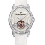 Cat's eye jewellery tourbillon with gold bridge by Girard-Perregaux
