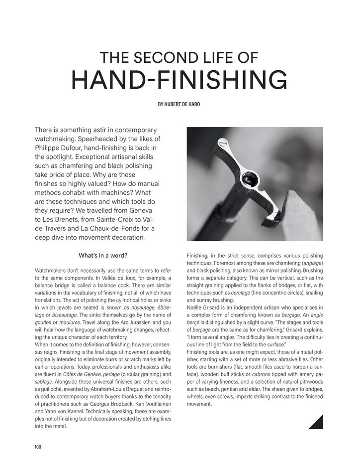 Laurent Ferrier is cited as an example in this recent article on watch finishing.