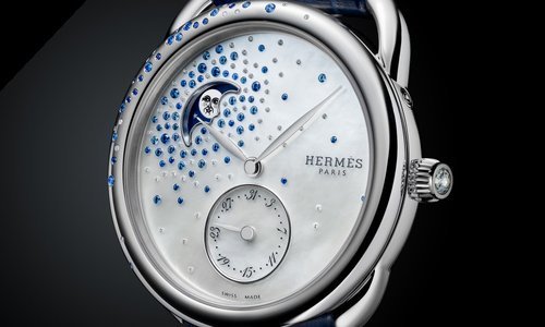 Hermès Arceau Petite Lune Jeté de diamants et saphirs