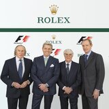 Sir Jackie Stewart, Rolex Testimonee ; Mr Gian Riccardo Marini, Chief Executive Officer of Rolex SA ; Mr Bernie Ecclestone, CEO of the Formula One group ; Mr Jean-Claude Killy, Rolex Testimonee and member of the Board of Directors of Rolex SA (from left to right) © Rolex / Eddy Mottaz