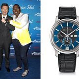 Left: Ryan Seacrest wearing Zenith on American Idol - Right: the Zenith Captain Winsor Chronograph