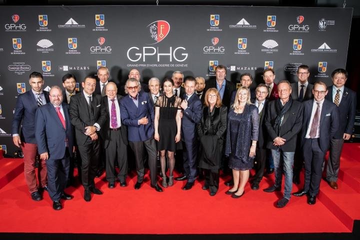 Jury members of the GPHG 2015, with Europa Star's Pierre Maillard (front row, second from the right)