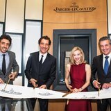 Ribbon-cutting with Jaeger-LeCoultre North America President Philippe Bonay, Clive Owen, Sarah Gadon, and Jaeger-LeCoultre CEO Daniel Riedo