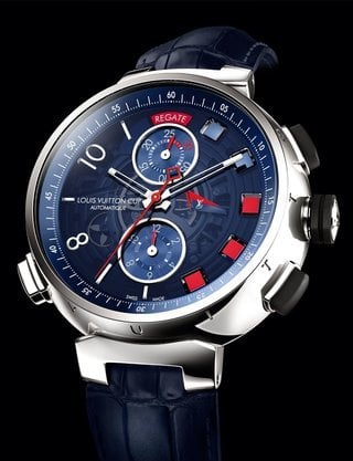 LOUIS VUITTON CUP Tambour Regatta Alarm Chronograph Quartz Steel