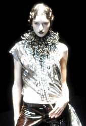 Tahitian pearls adorn Alexander McQueen's Autumn/Winter 2001/2 Collection