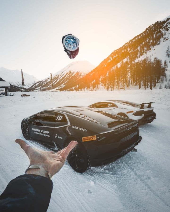 Lamborghini Winter Accademia helps Roger Dubuis launch the new watch
