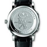 A. Lange & Söhne timepiece with a hand-engraved case back in white gold (displaying the competition's coat of arms)