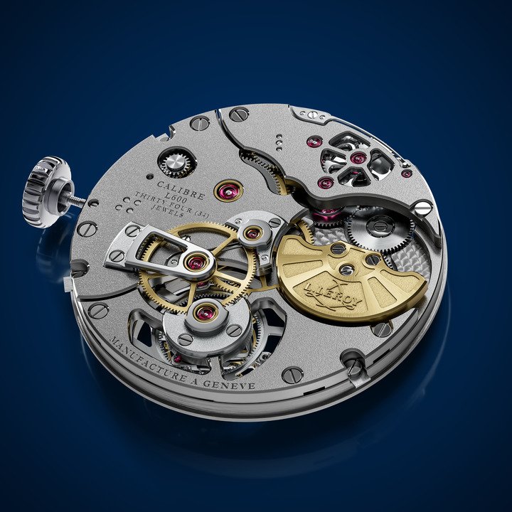 At the heart of the model lies the L. Leroy L600 automatic calibre, comprising 288 components and featuring a flying tourbillon. It is equipped with a variable-inertia balance operating at 21,600 vibrations per hour (3 Hz). For the first time in the brand's history, this movement incorporates a micro-rotor, whose high-efficiency winding system delivers a 60-hour power reserve.