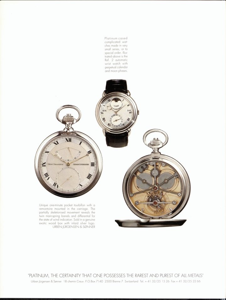 As these pages from Europa Star show, Urban Jürgensen directly contributed to the revival of mechanical watchmaking in Switzerland in the 1990s.