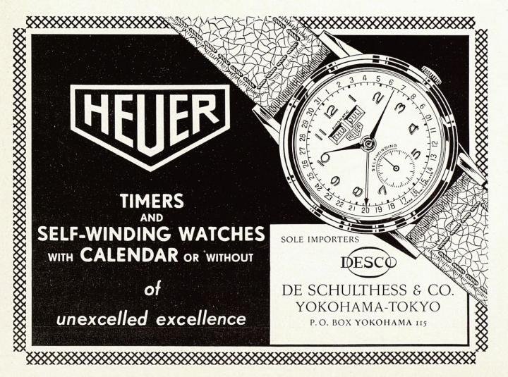 Heuer ad in the Asian edition of Europa Star in 1951
