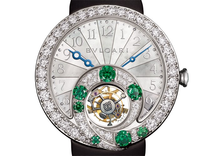 Berries Tourbillon Retrograde Hours Emeralds by Bulgari