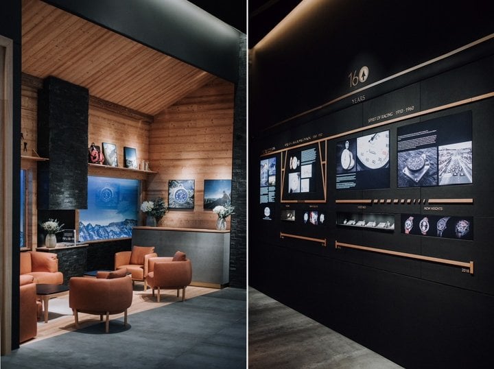 Minerva historical lineup at the Montblanc booth at SIHH 2018 
