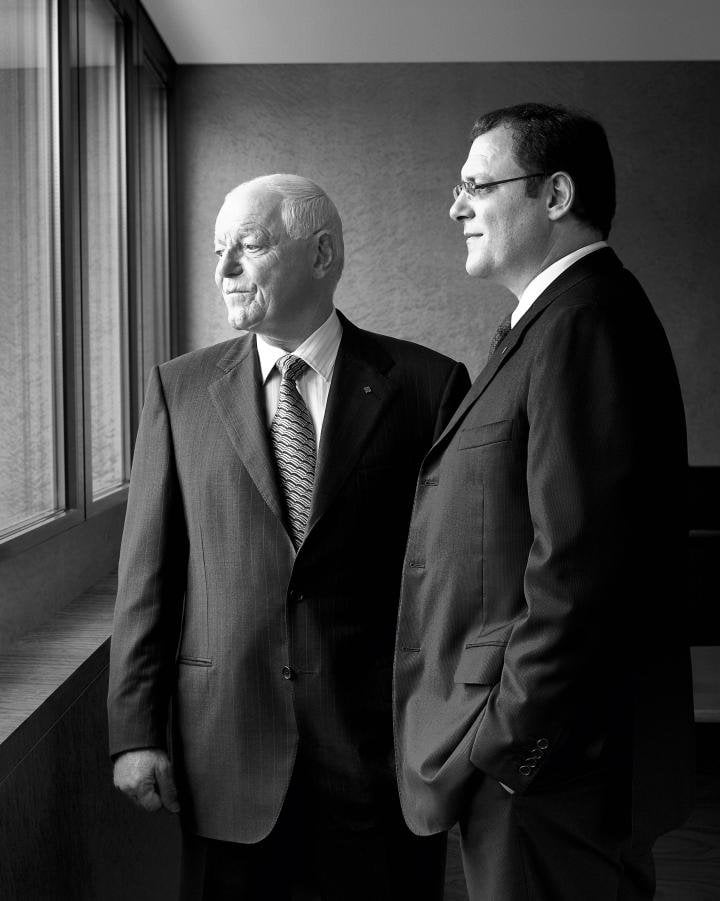 A 2009 portait of Philippe and Thierry Stern, taken to mark the launch of the Patek Philippe Seal.