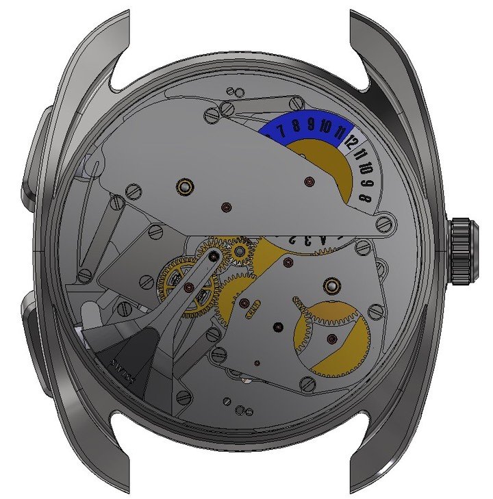 The Pecqueur LTM 5021 movement, top view