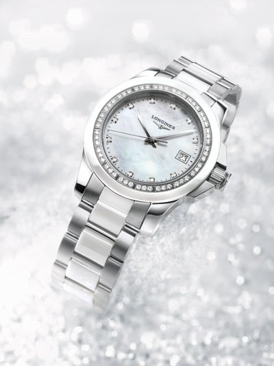 Longines' Ladies Diamond Conquest – Sporty Elegance in Black and White 