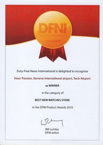 Swatch Group: DFNI assigned the award “best new store” 2010 