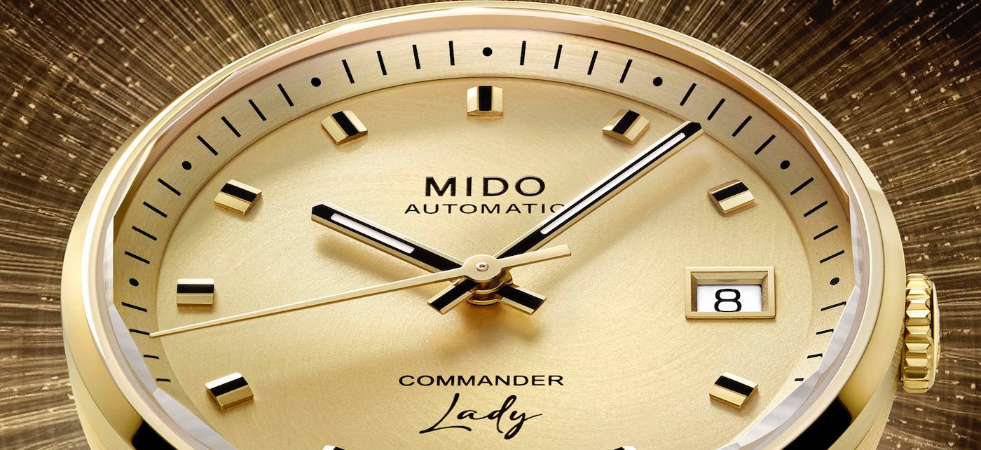 Mido Commander Lady with a champagne satin-finished dial