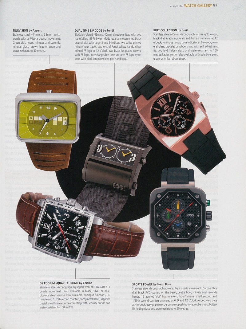 DS Podium Square Chrono published in Europa Star in 2006