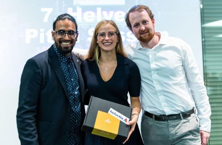 The co-founders of Adresta: Mathew Chittazhathu, Leonie Flückiger and Nicolas Borgeaud. The start-up, which specialises in digital certification for the watchmaking industry, was born as part of the Kickbox programme by insurer Helvetia.