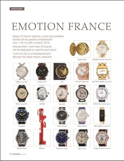 EMOTION FRANCE at Baselworld from 17th to 24th of March 2016