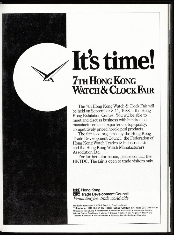 The Hong Kong Watch & Clock Fair featured in Europa Star in 1988