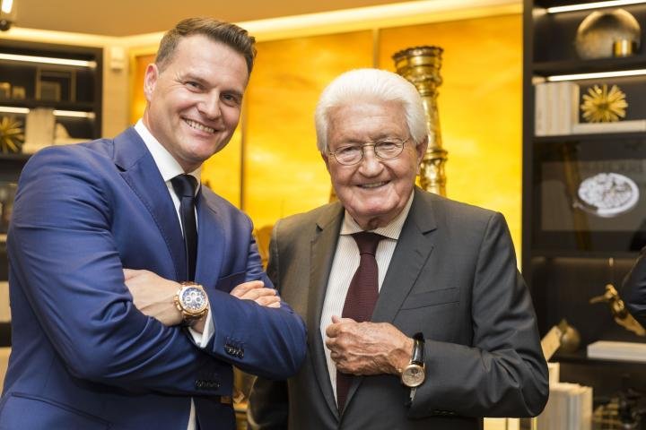 Sascha Moeri and Jörg G. Bucherer: the brand, founded in 1888, is one of the few family-owned Swiss watch manufacturers to have been run by the founding family continuously to this day.