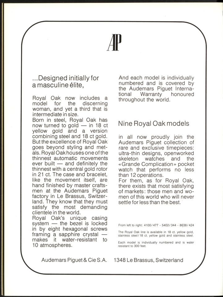 An iconic watch in Europa Star's archives: the Royal Oak