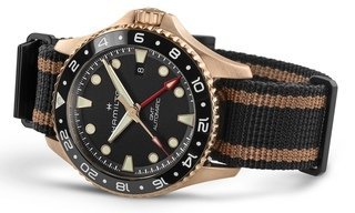 Hamilton equips the Khaki Navy Scuba with a GMT function