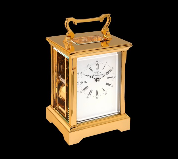 The brand still manufactures (and repairs) its historic product, the carriage clock…