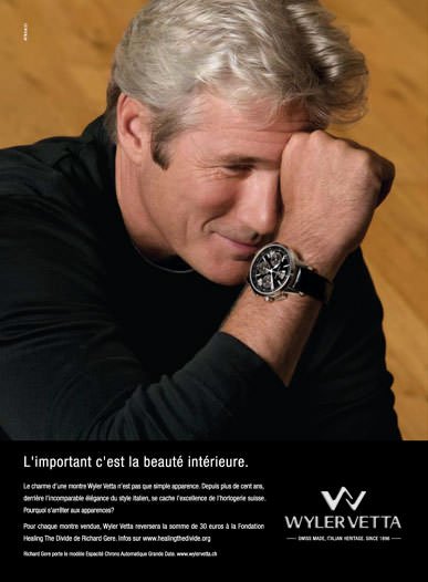 Richard Gere ambassador for Wyler Vetta