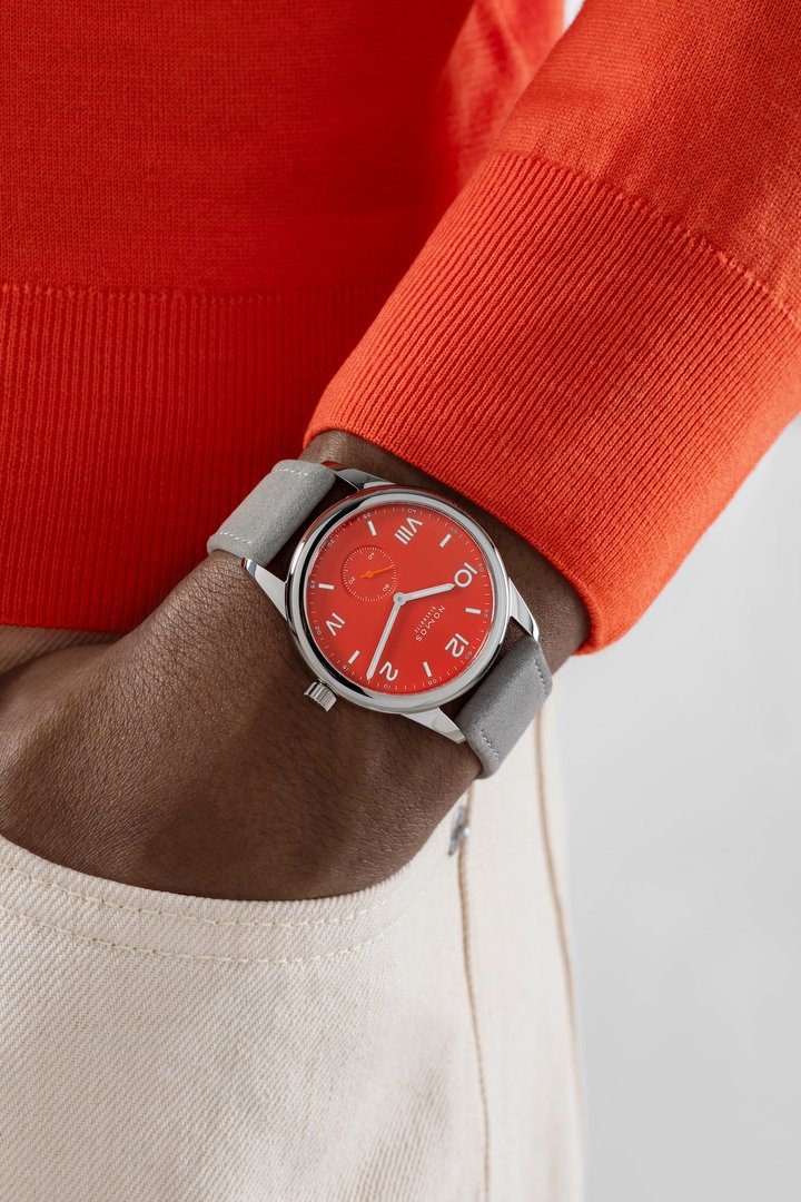 Nomos's Club Campus comes in 18 vibrant colourways. The cherry on the cake, Nomos will engrave the 38mm Tangente case for free. Shown here in nonstop red