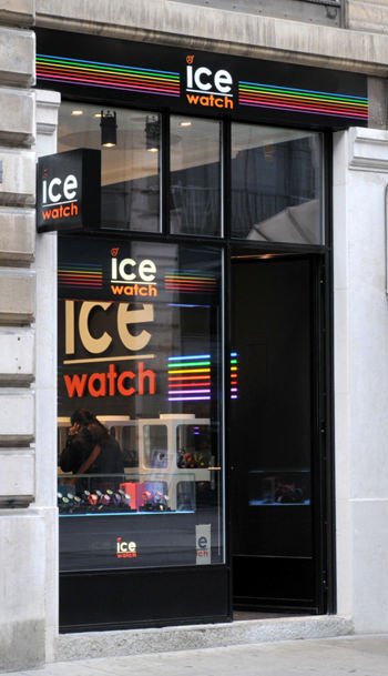 The Ice-Watch store on Rue de Rive, Geneva