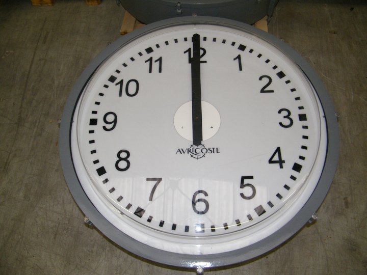 Clock on flight deck of the Charles de Gaulle aircraft carrier