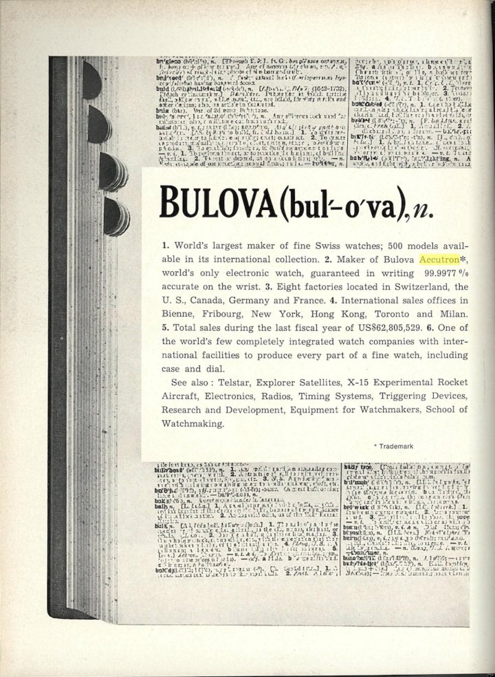 Bulova advertisement in a Europa Star issue from 1962