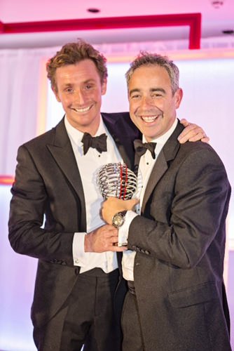 Bremont founders Nick (left) and Giles English with the winner's trophy