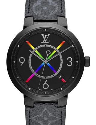 Watch Louis Vuitton Tambour Spin Time Régate Titane  Tambour Spin Time  Titanium - Alligator and Rubber Strap